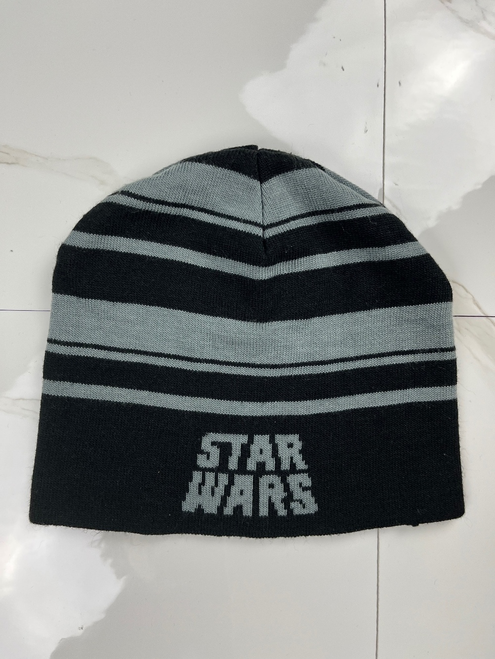 Star Wars Black and Gray Striped Beanie Hat One Size Fits